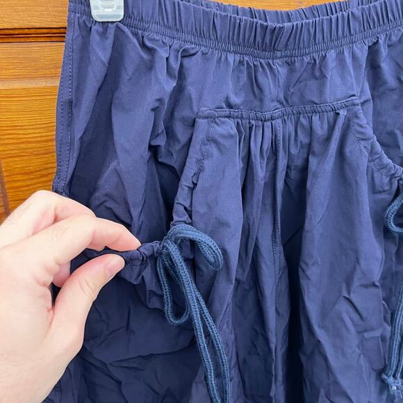 NWT Fashion Clothing Navy Wide Leg Drawstring Cargo-Style Pants Size XS - Picture 8 of 13